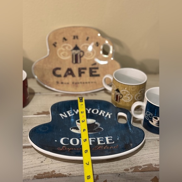 Coffee Break Earthenware Dessert Plate & Coffee Cup Set Sakura Angela Staehling - Picture 3 of 4